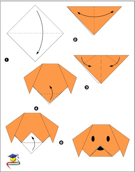 Оригами собака-схема